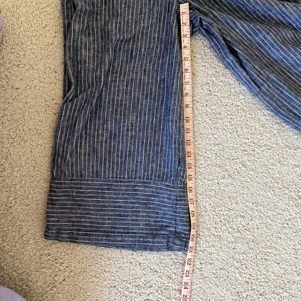 Beach Lunch Lounge Striped Linen Cotton‎ Blend Jumpsuit Size S Wide Leg Pockets - Picture 8 of 8